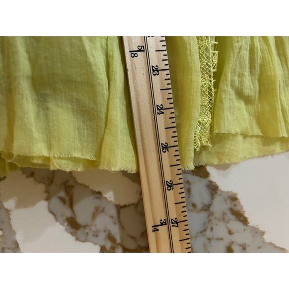 Free People FP One Verona Mini Dress SZM Lace Square Neck Romantic Yellow - Picture 10 of 10